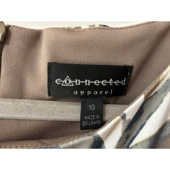 Connected Apparel Size 10 Women’s Printed Tiered Sleeveless Dress Career - Picture 4 of 8